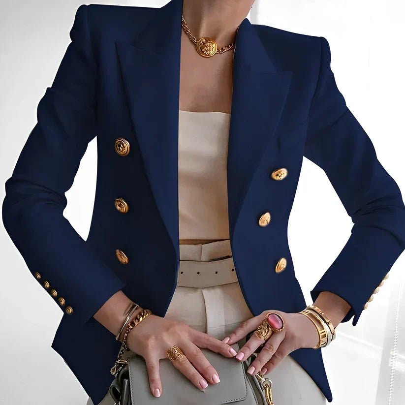 Elegant Blazer for Women Double-Breasted Button Tailored