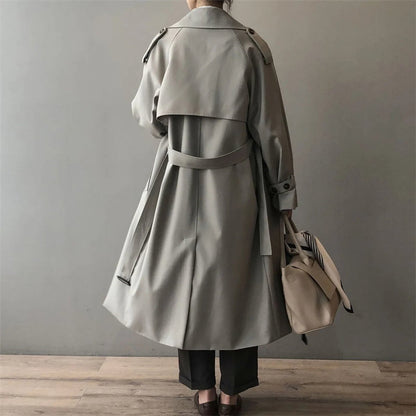Effortless Trench Coat for Women Double-Breasted Long Belted