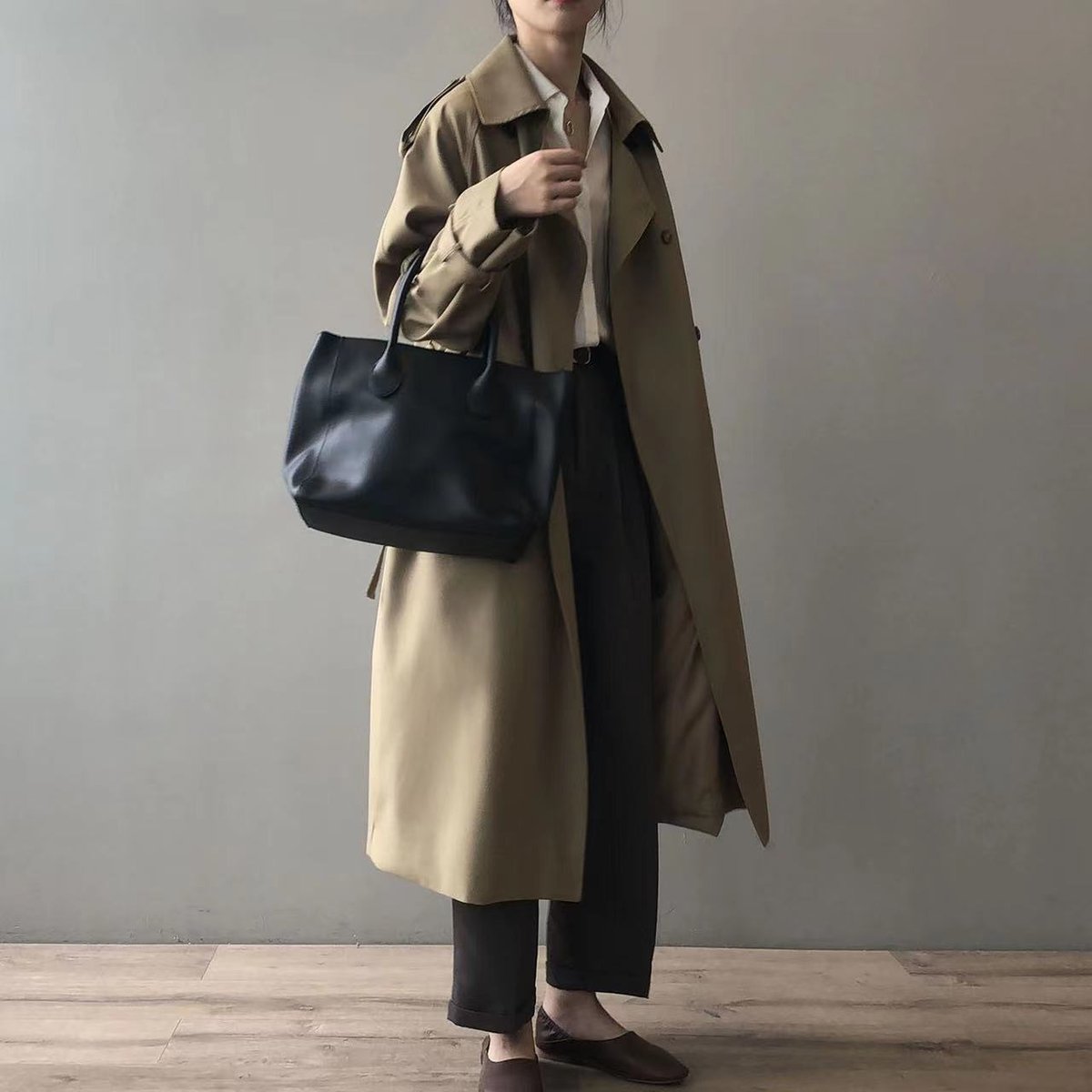 Effortless Trench Coat for Women Double-Breasted Long Belted