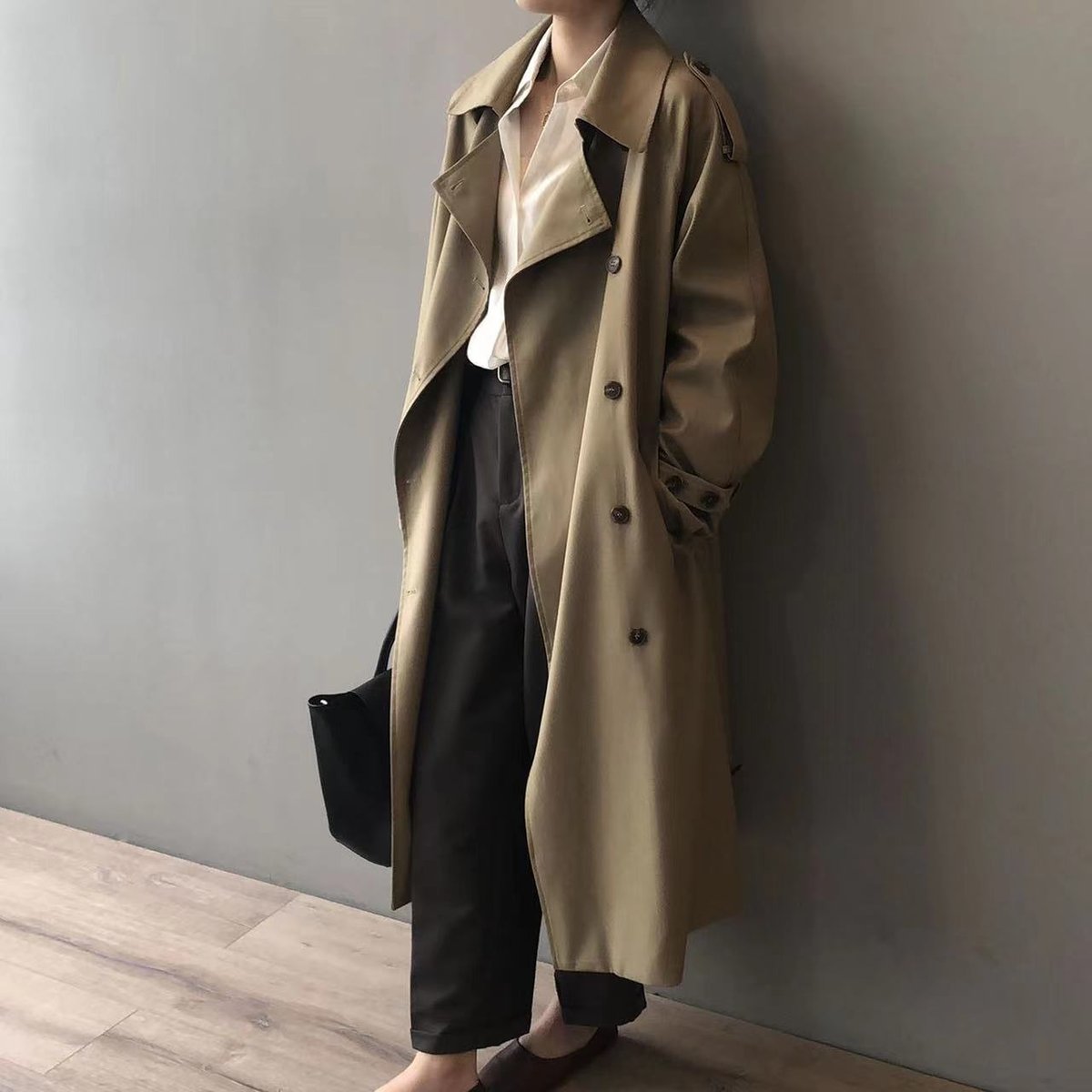 Effortless Trench Coat for Women Double-Breasted Long Belted