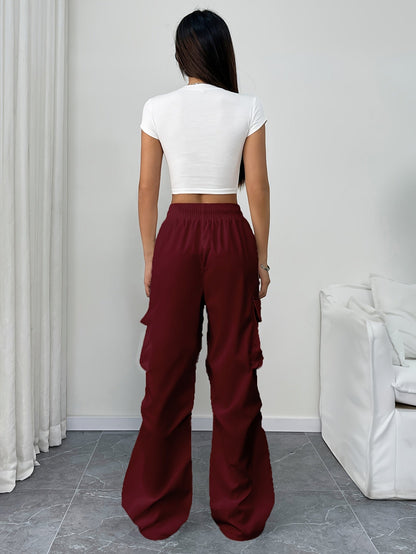 Effortless Cargo Pants for Women Wide-Leg Drawstring Pocket