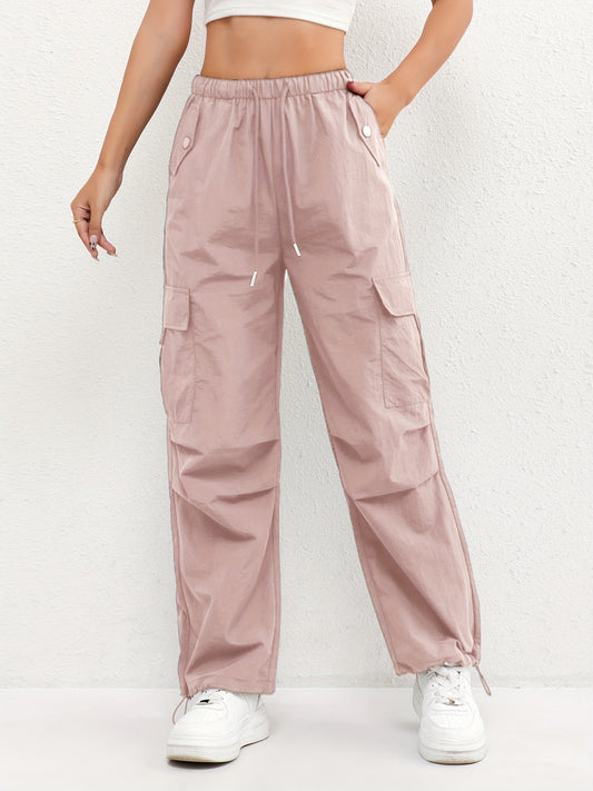 Effortless Cargo Pants for Women Wide-Leg Drawstring Pocket