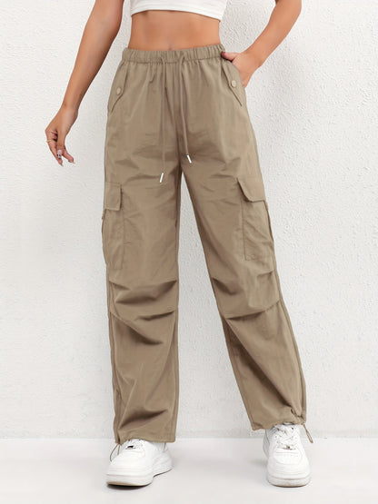 Effortless Cargo Pants for Women Wide-Leg Drawstring Pocket