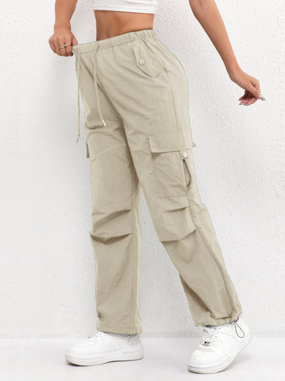 Effortless Cargo Pants for Women Wide-Leg Drawstring Pocket