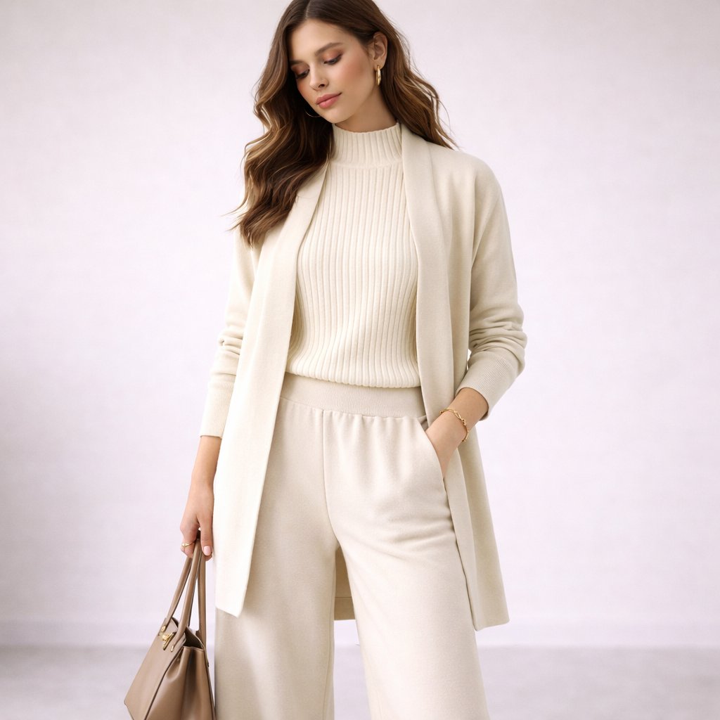 Elegant Lounge Set for Women Three Piece Knit