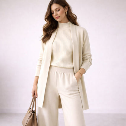Elegant Lounge Set for Women Three Piece Knit