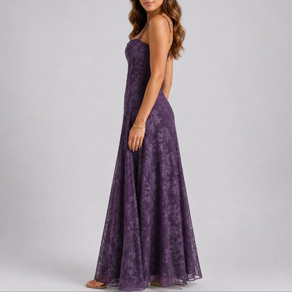 Elegant Maxi Dress for Women Corset Lace Floral