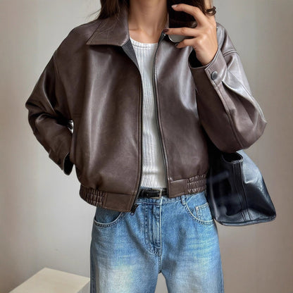 Stylish Bomber Jacket for Women Zip-Up Long-Sleeve
