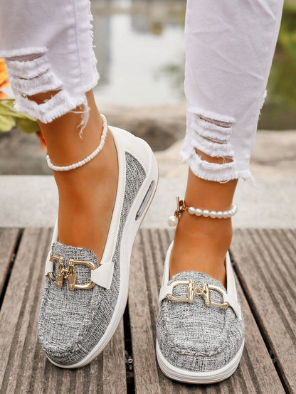 Comfortable Flat Loafers for Women Slip-On Buckle Walking