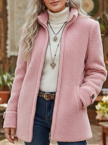 Comfortable Teddy Coat for Women Sherpa Stand-Collar