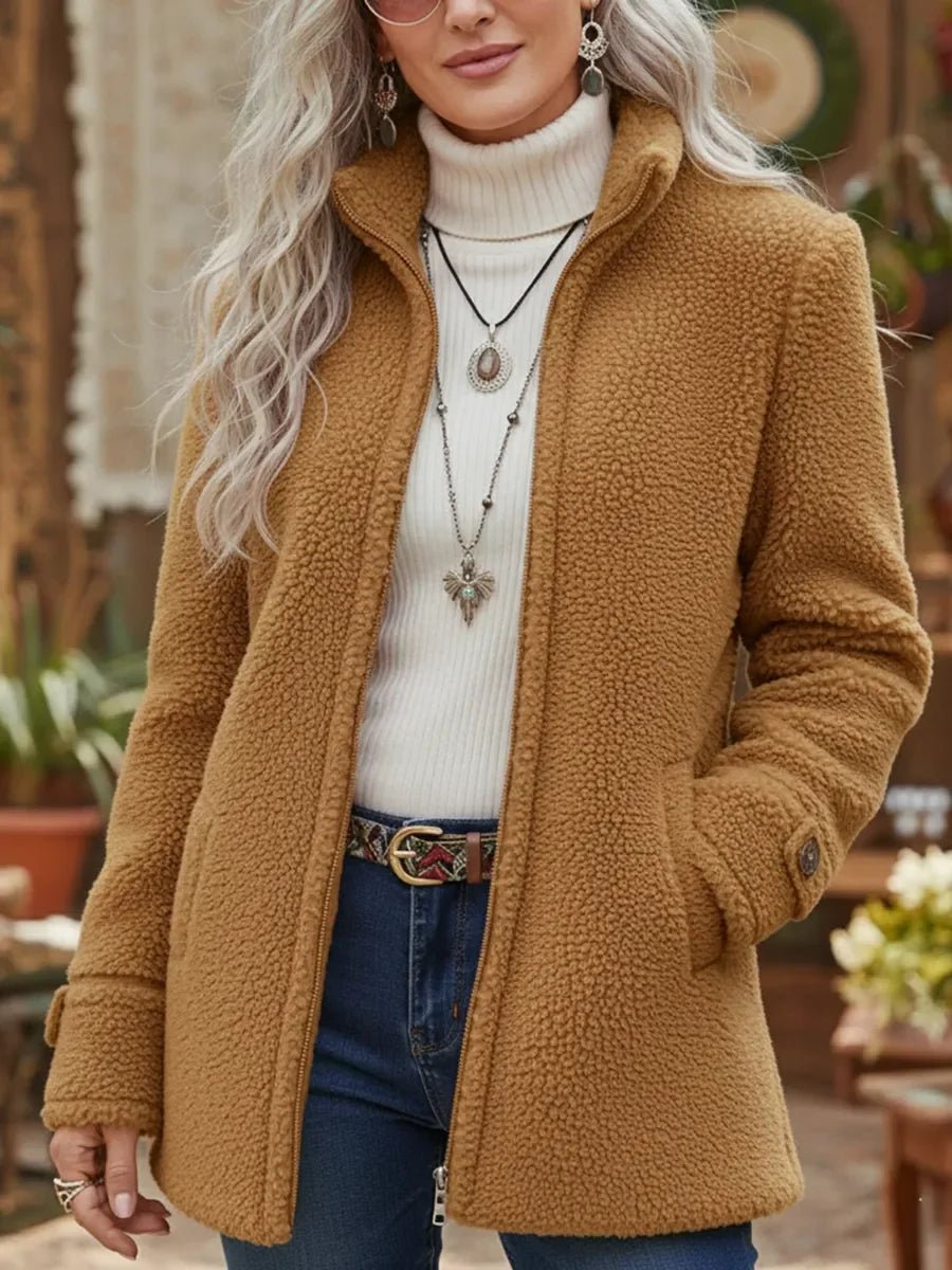 Comfortable Teddy Coat for Women Sherpa Stand-Collar
