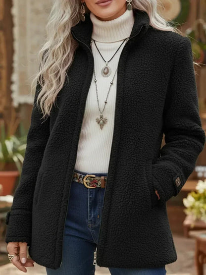 Comfortable Teddy Coat for Women Sherpa Stand-Collar