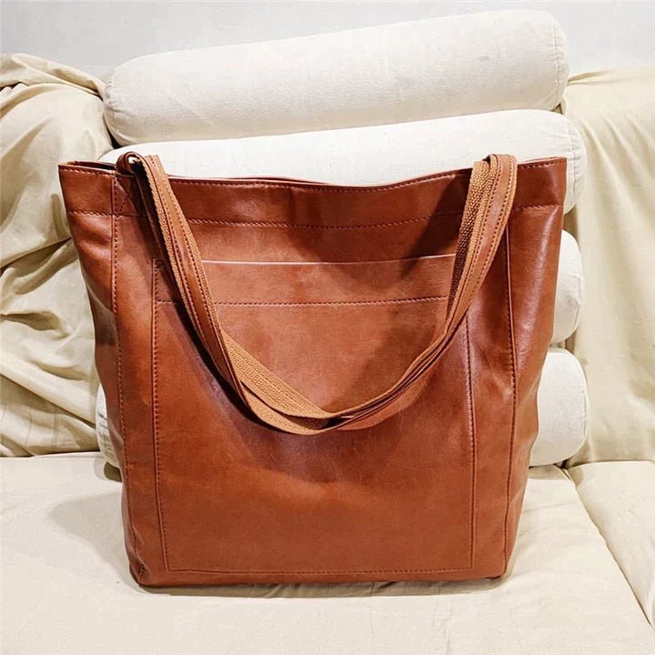 Effortless Tote Bag for Women Genuine-Leather Spacious