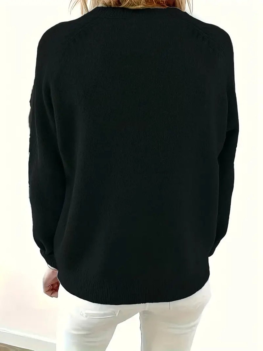 Comfortable Henley Sweater for Women Half-Button Collared