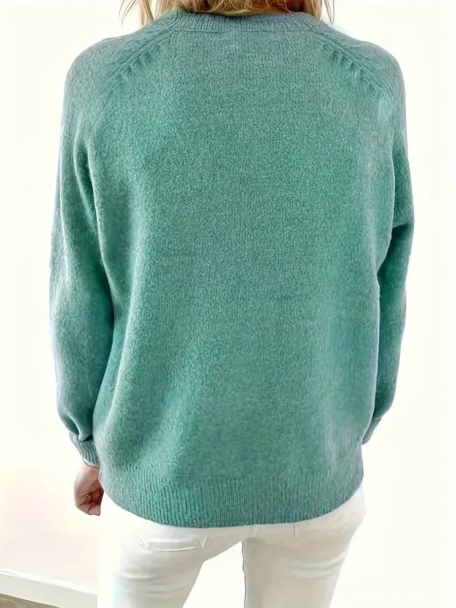 Comfortable Henley Sweater for Women Half-Button Collared
