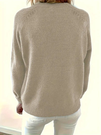 Comfortable Henley Sweater for Women Half-Button Collared