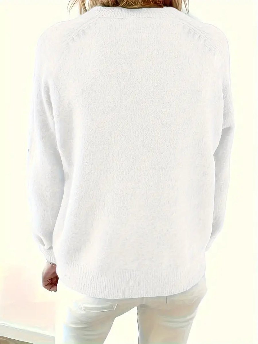 Comfortable Henley Sweater for Women Half-Button Collared