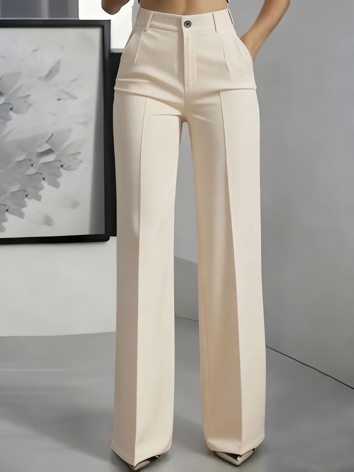 Elegant Wide-Leg Pants for Women High-Waisted Pleated