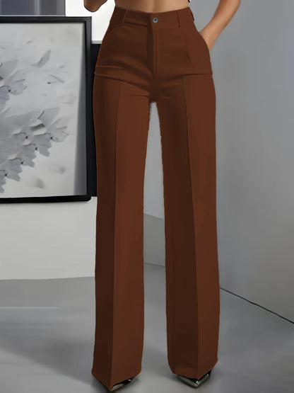 Elegant Wide-Leg Pants for Women High-Waisted Pleated