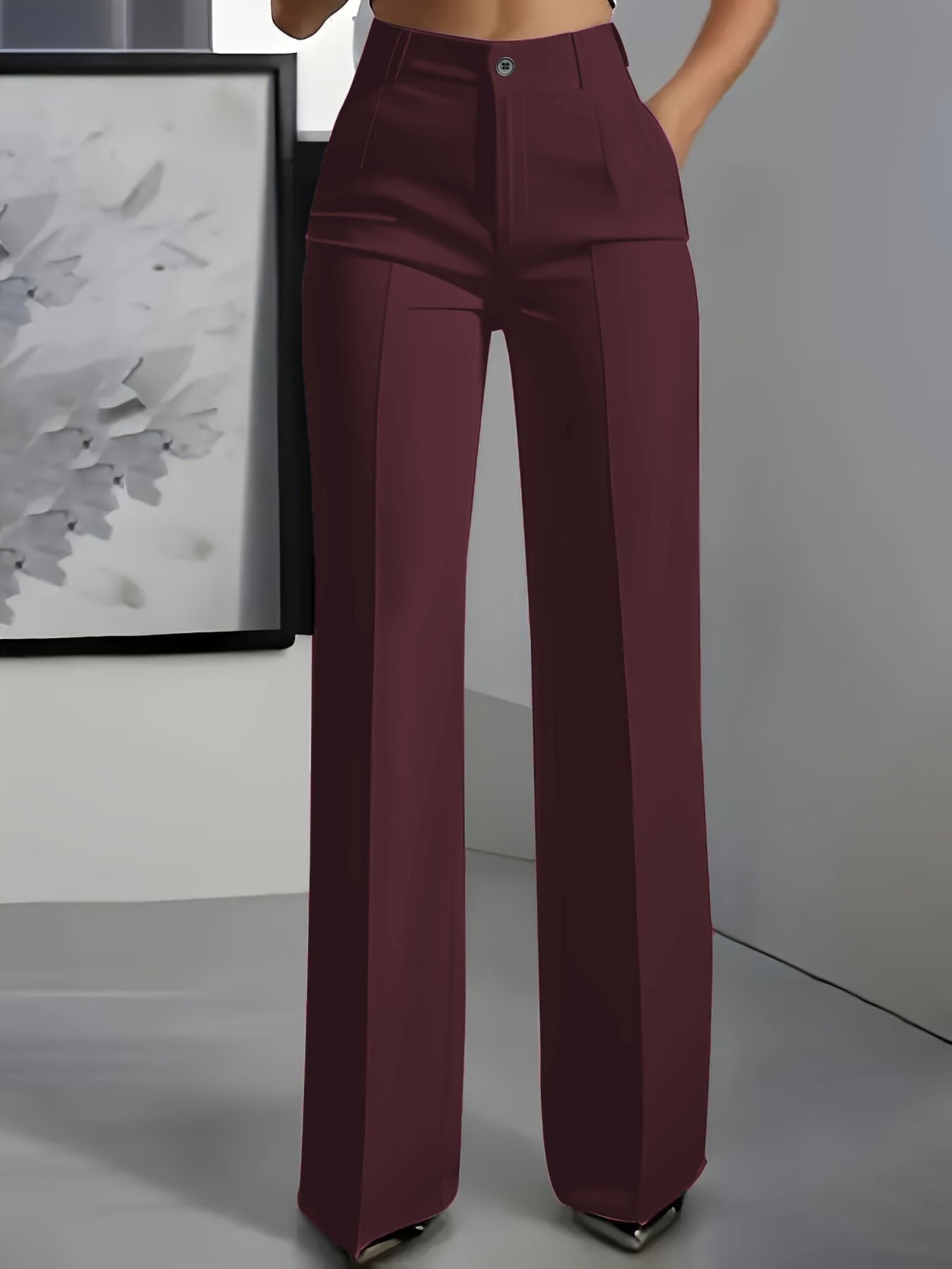 Elegant Wide-Leg Pants for Women High-Waisted Pleated