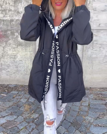 Comfortable Parka for Women Hooded Drawstring