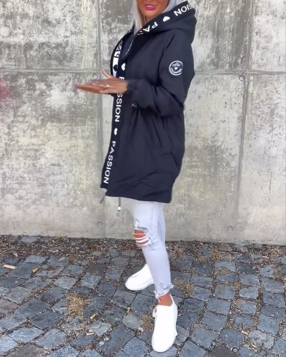 Comfortable Parka for Women Hooded Drawstring