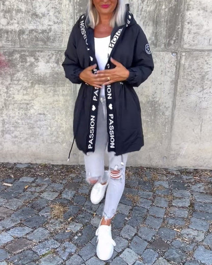 Comfortable Parka for Women Hooded Drawstring
