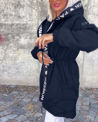Comfortable Parka for Women Hooded Drawstring
