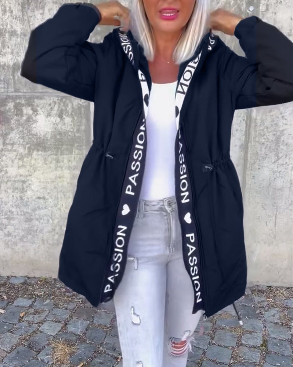Comfortable Parka for Women Hooded Drawstring