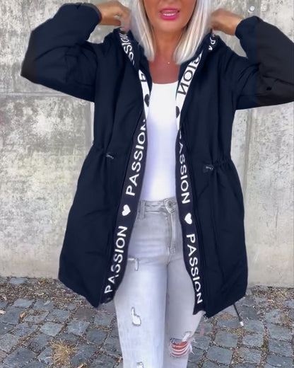 Comfortable Parka for Women Hooded Drawstring