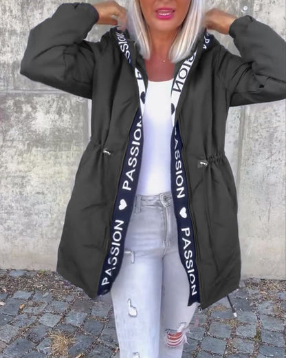 Comfortable Parka for Women Hooded Drawstring
