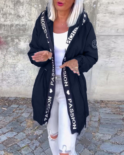 Comfortable Parka for Women Hooded Drawstring