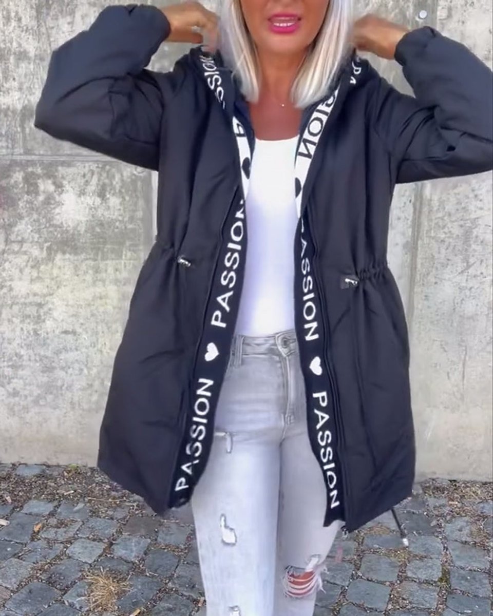 Comfortable Parka for Women Hooded Drawstring