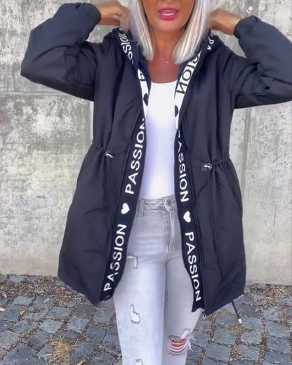 Comfortable Parka for Women Hooded Drawstring