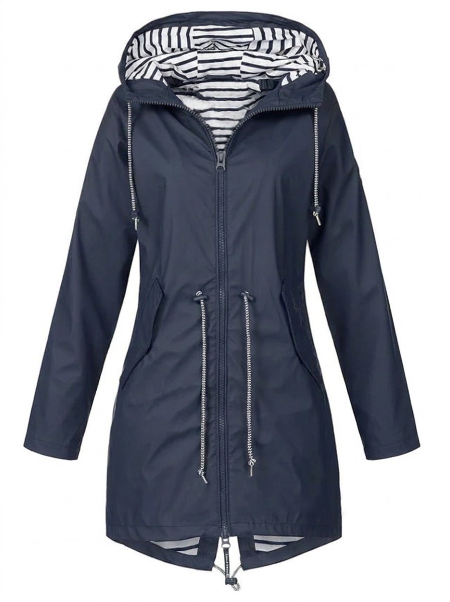 Effortless Rain Jacket for Women Hooded Drawstring