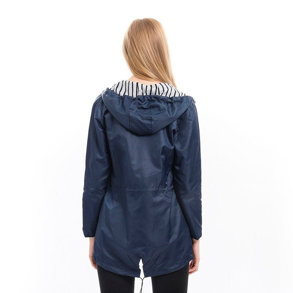 Effortless Rain Jacket for Women Hooded Drawstring