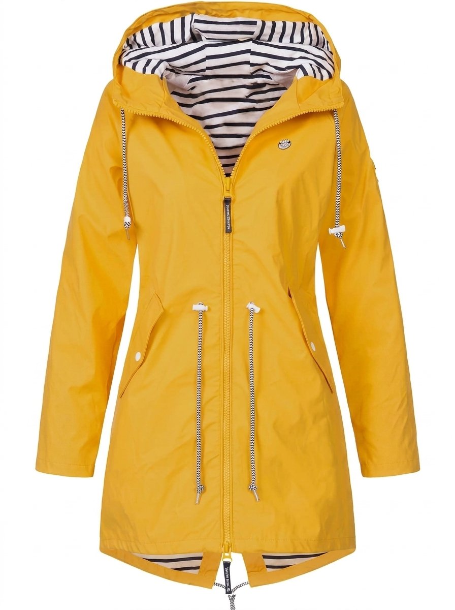 Effortless Rain Jacket for Women Hooded Drawstring
