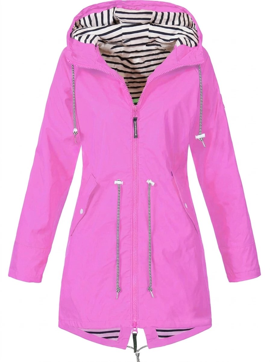 Effortless Rain Jacket for Women Hooded Drawstring