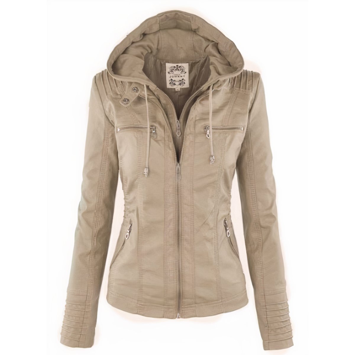 Comfortable Moto Jacket for Women Hooded Removable-Hood