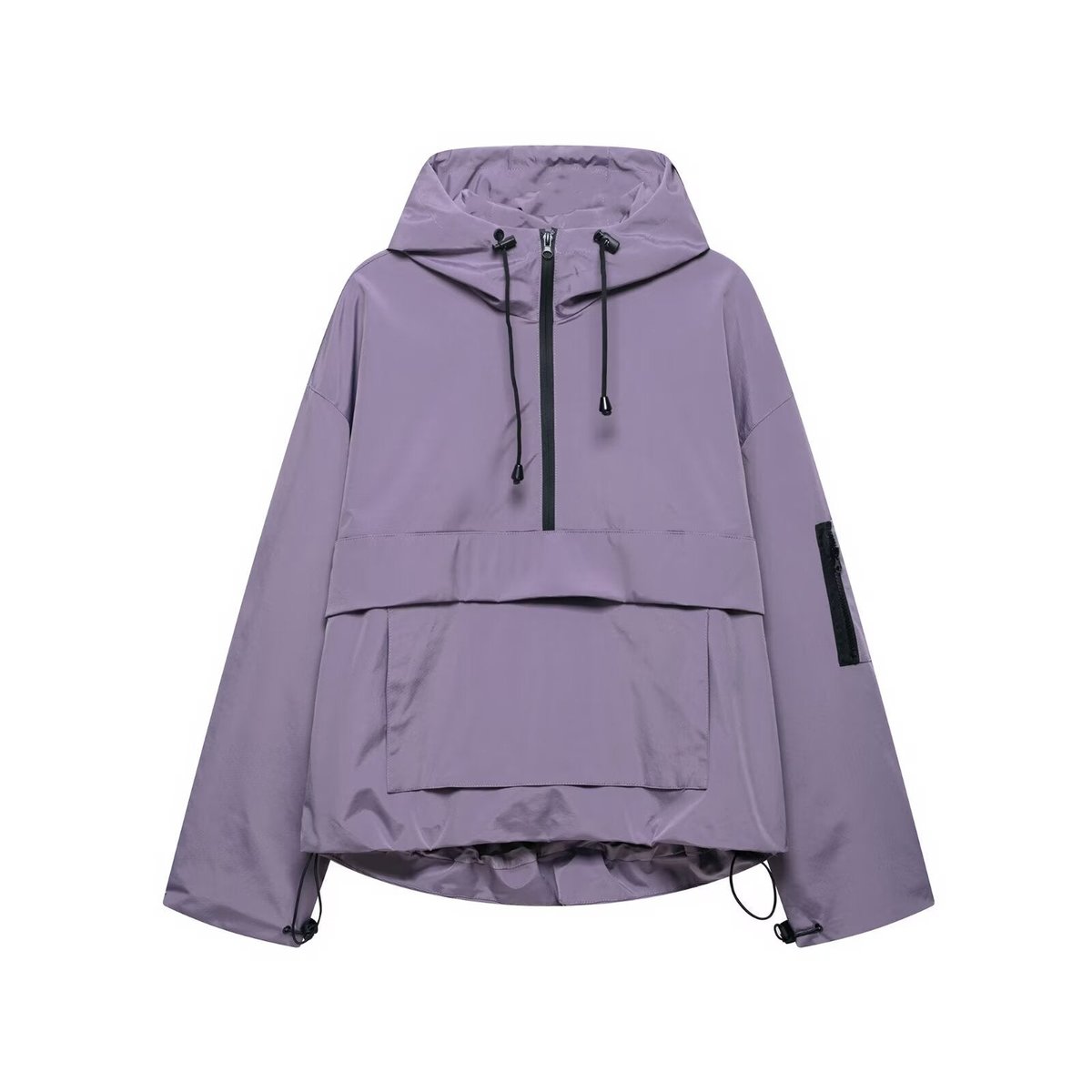 Effortless Anorak Jacket for Women Hooded Half-Zip