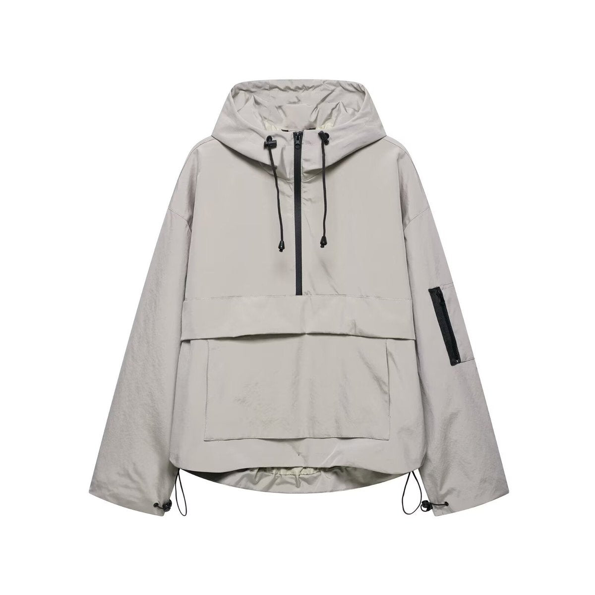 Effortless Anorak Jacket for Women Hooded Half-Zip