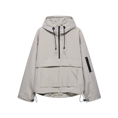 Effortless Anorak Jacket for Women Hooded Half-Zip