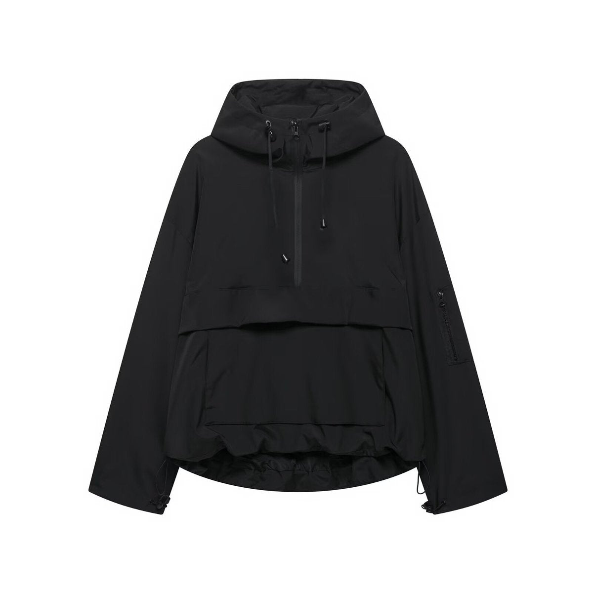 Effortless Anorak Jacket for Women Hooded Half-Zip