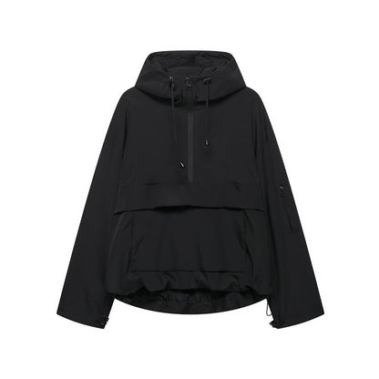 Effortless Anorak Jacket for Women Hooded Half-Zip