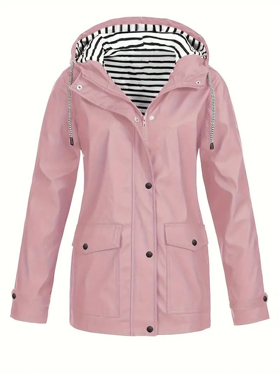 Effortless Rain Jacket for Women Hooded Zip-Up