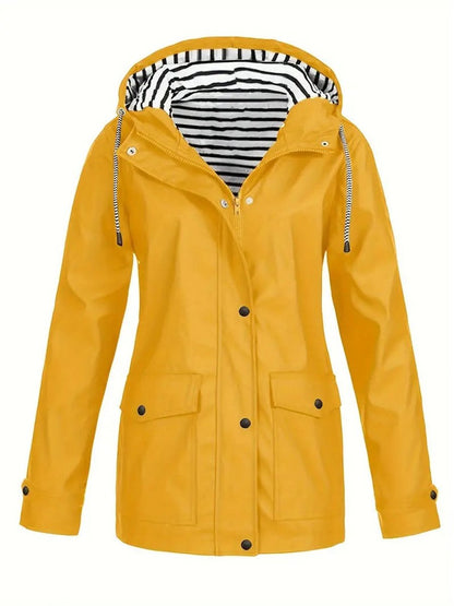 Effortless Rain Jacket for Women Hooded Zip-Up