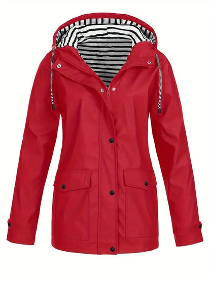 Effortless Rain Jacket for Women Hooded Zip-Up