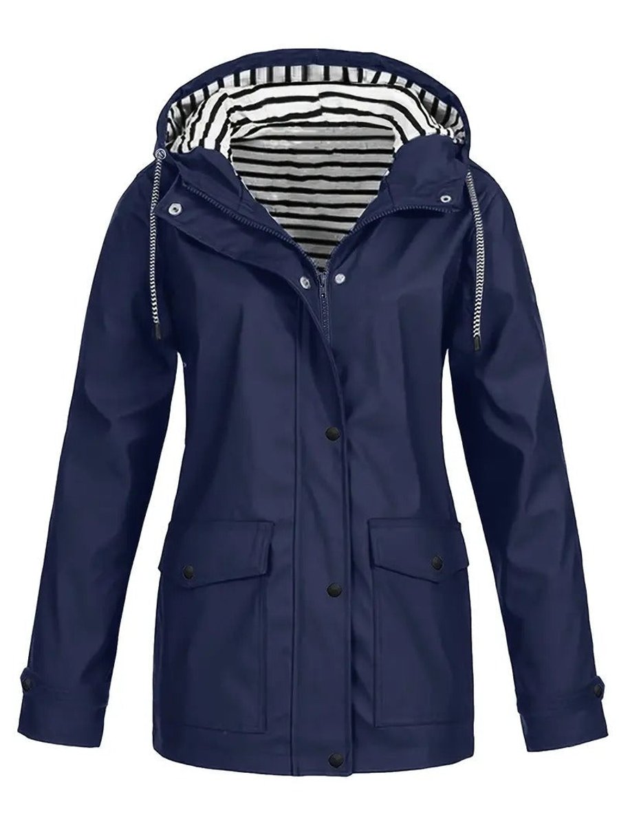 Effortless Rain Jacket for Women Hooded Zip-Up