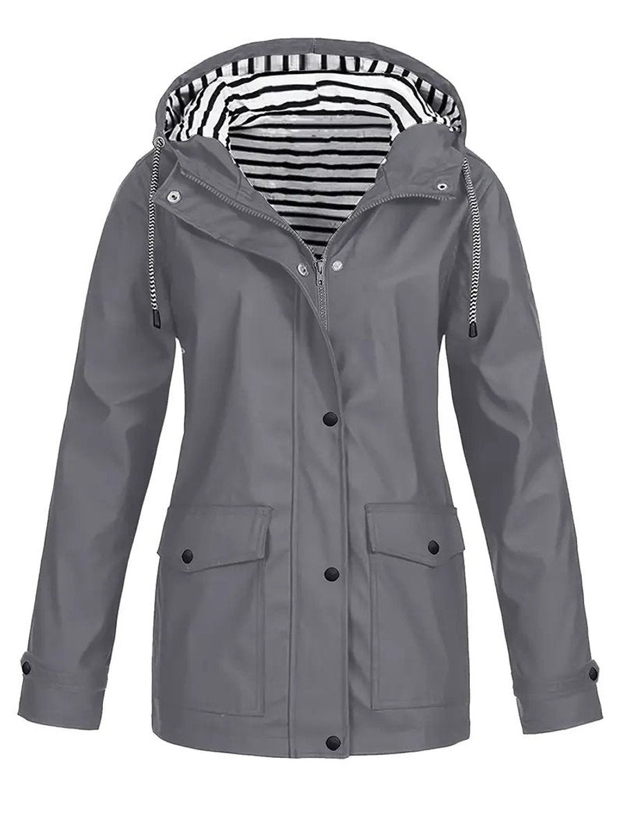 Effortless Rain Jacket for Women Hooded Zip-Up