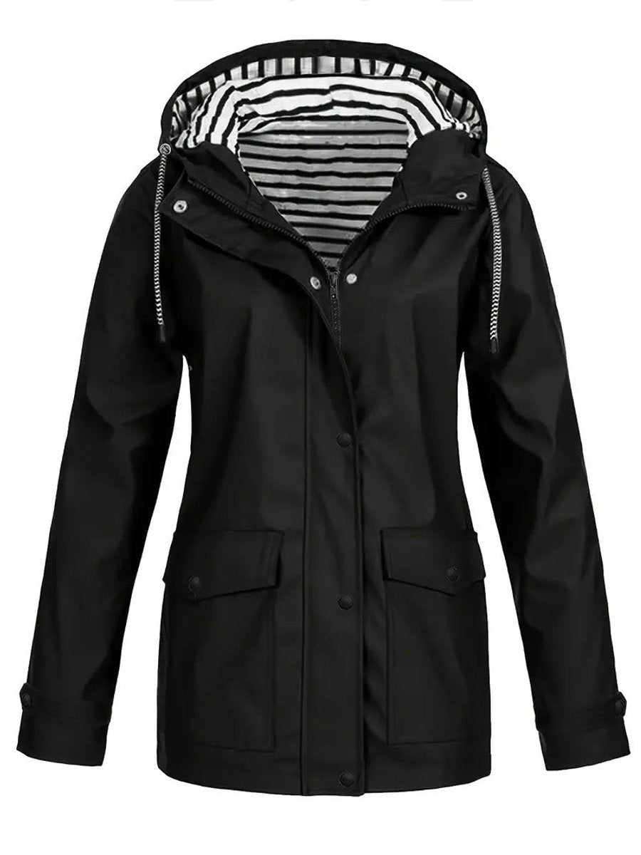Effortless Rain Jacket for Women Hooded Zip-Up